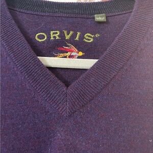 Orvis Men's Deep Purple V-Neck Sweater